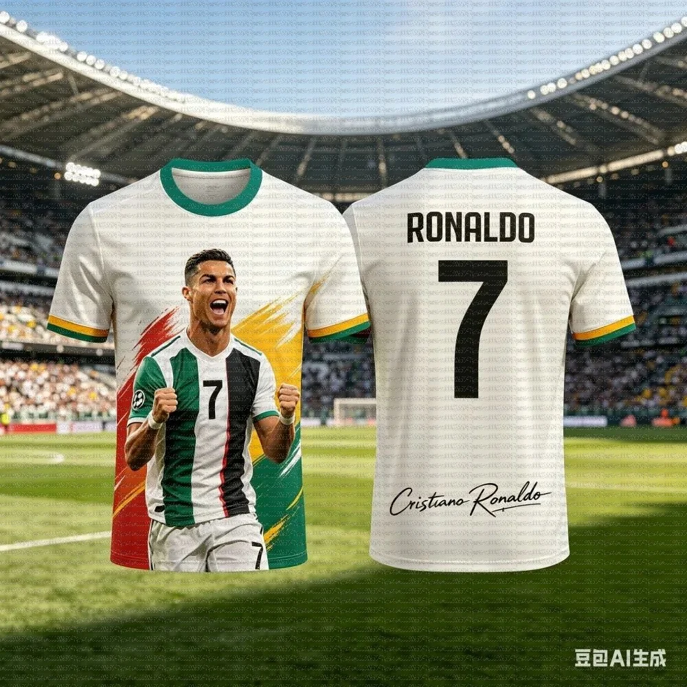 2026 Summer Cristiano Ronaldo Football Superstar Graphic Print Mens  Fan Jersey Quick Dry Soccer Practice Sports Tops view 3