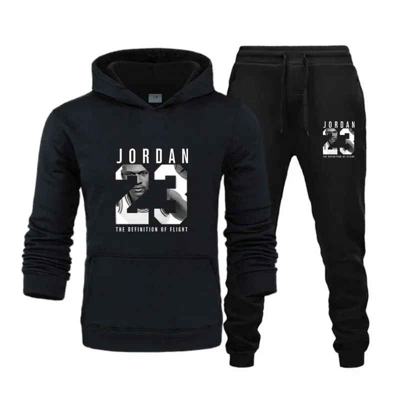 

2 Pieces Sets Tracksuit Hooded Sweatshirt +drawstring Pants Male Sport Hoodies Running Sportswear Men Brand Autumn Winter