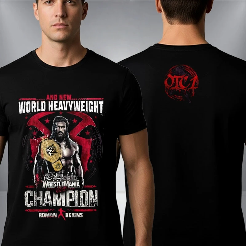 Roman Reigns NEW World Heavyweight Champion WrestleMania 42 Las Vegas 2026 Winner shirt Cotton Unisex Men‘s Women's T-Shirt Tee