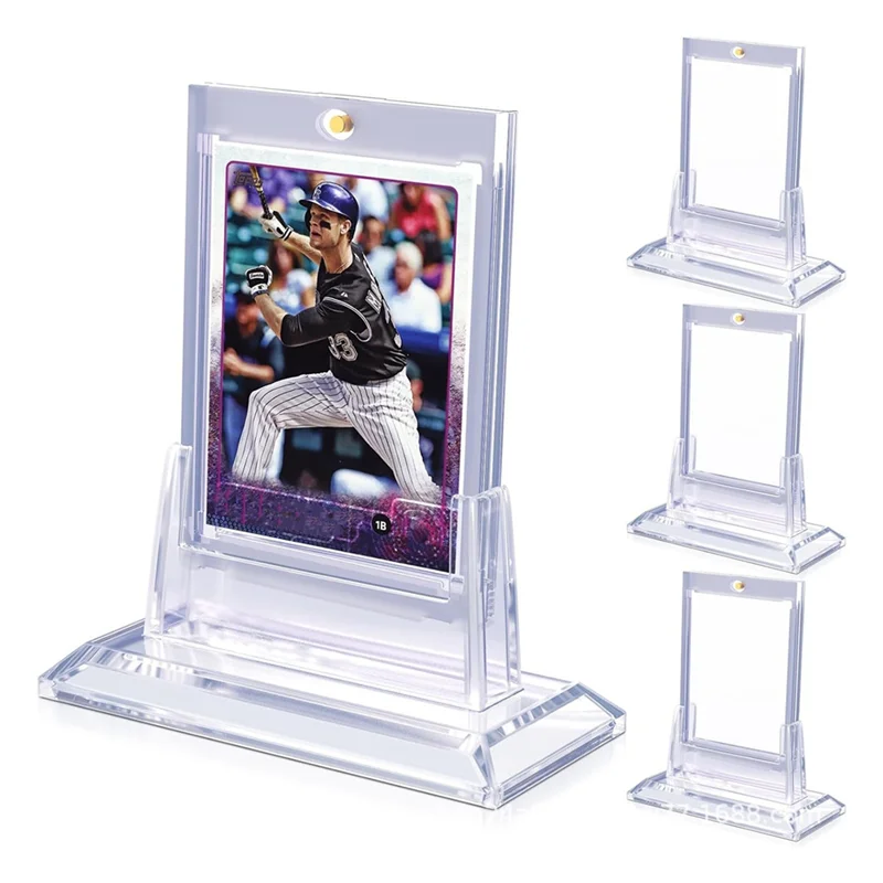 

CYGJ-12 Count Magnetic Card Holders For Trading Cards, 35PT Acrylic Baseball Card Holders With Card Stands For Sports Cards Dura