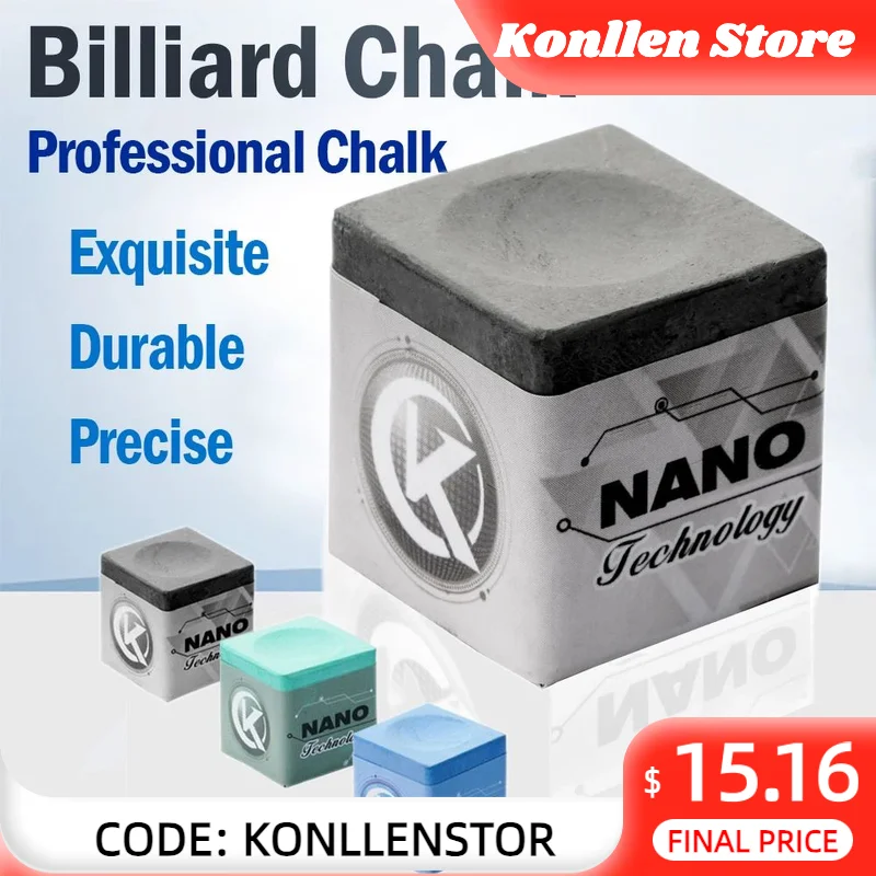 

KONLLEN Billiards Chalks Grip Power Adhesion Solidity Pool Cue Chalk Snooker Carom Nano professional Material Accessories