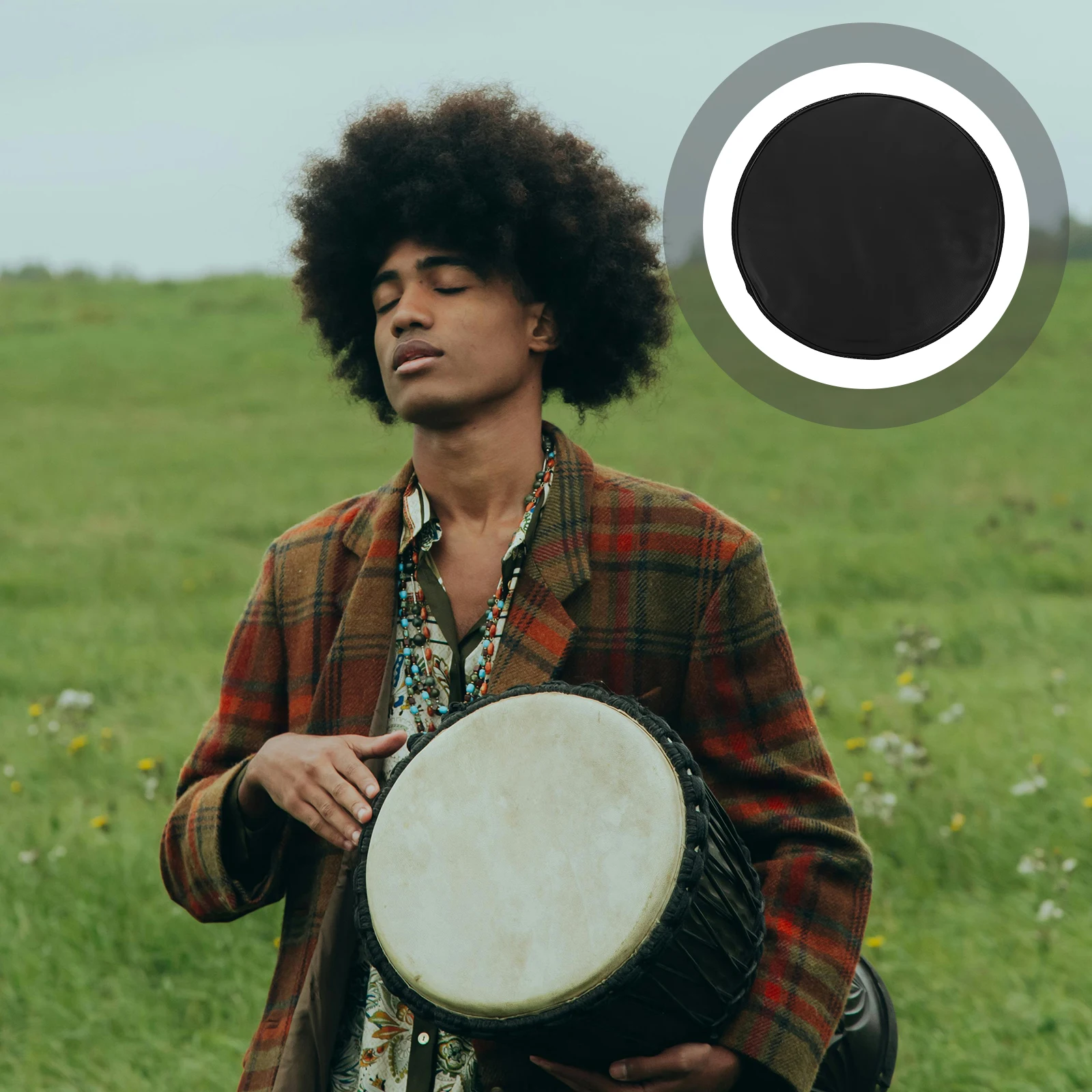 

Moistureproof Drum Cover for 13 Inch African Drums Durable Bongos Head Dust Kit Noise Reduction Protects Scratches Sunlight