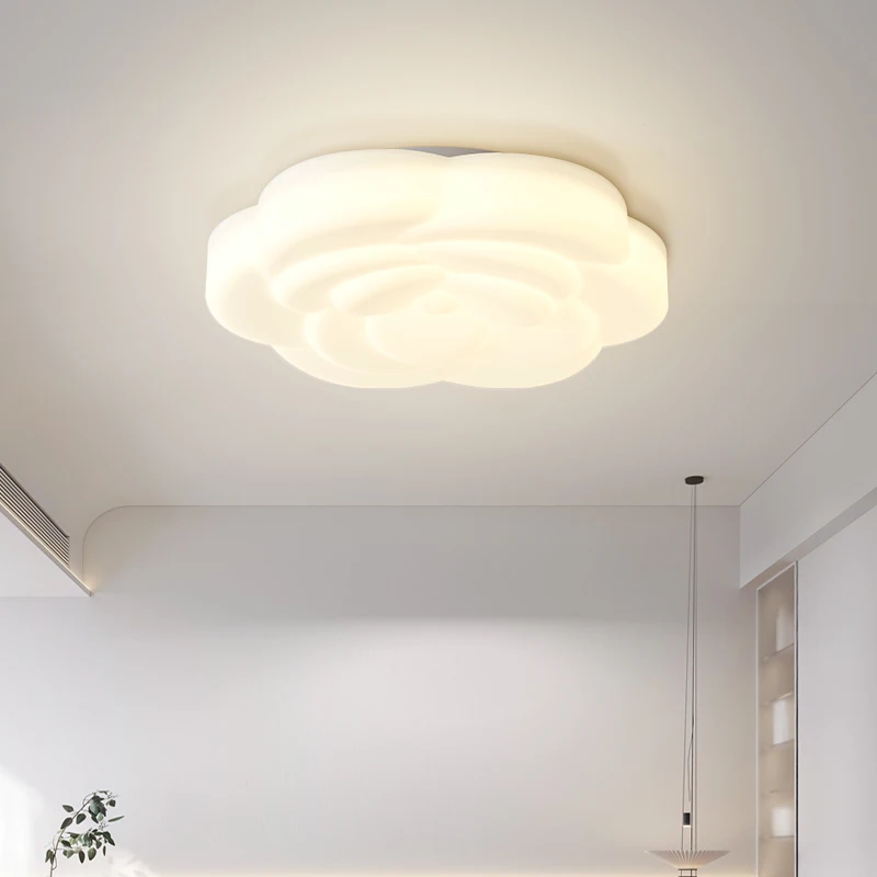 Rodada lâmpada do teto LED com controle remoto, lâmpada branca, adequado para sala de jantar, quarto, vestíbulo, decoração, rosa