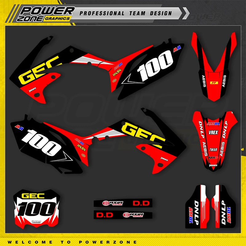 

Наклейки Powerzone для мотоциклов HONDA CRF250 CRF250R 2010-2013, CRF450 CRF450R 2009-2012, графические наклейки 00