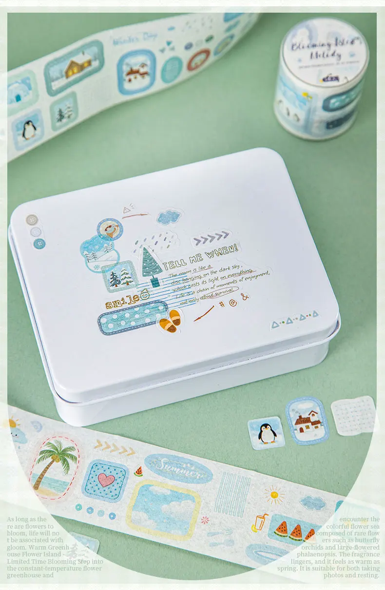 1–6 Rollen frische und beruhigende Washi-Tapes, Scrapbooking-Aufkleber, Material, perfekt für Journaling, DIY-Scrapbooking-Zubehör – Detail 10