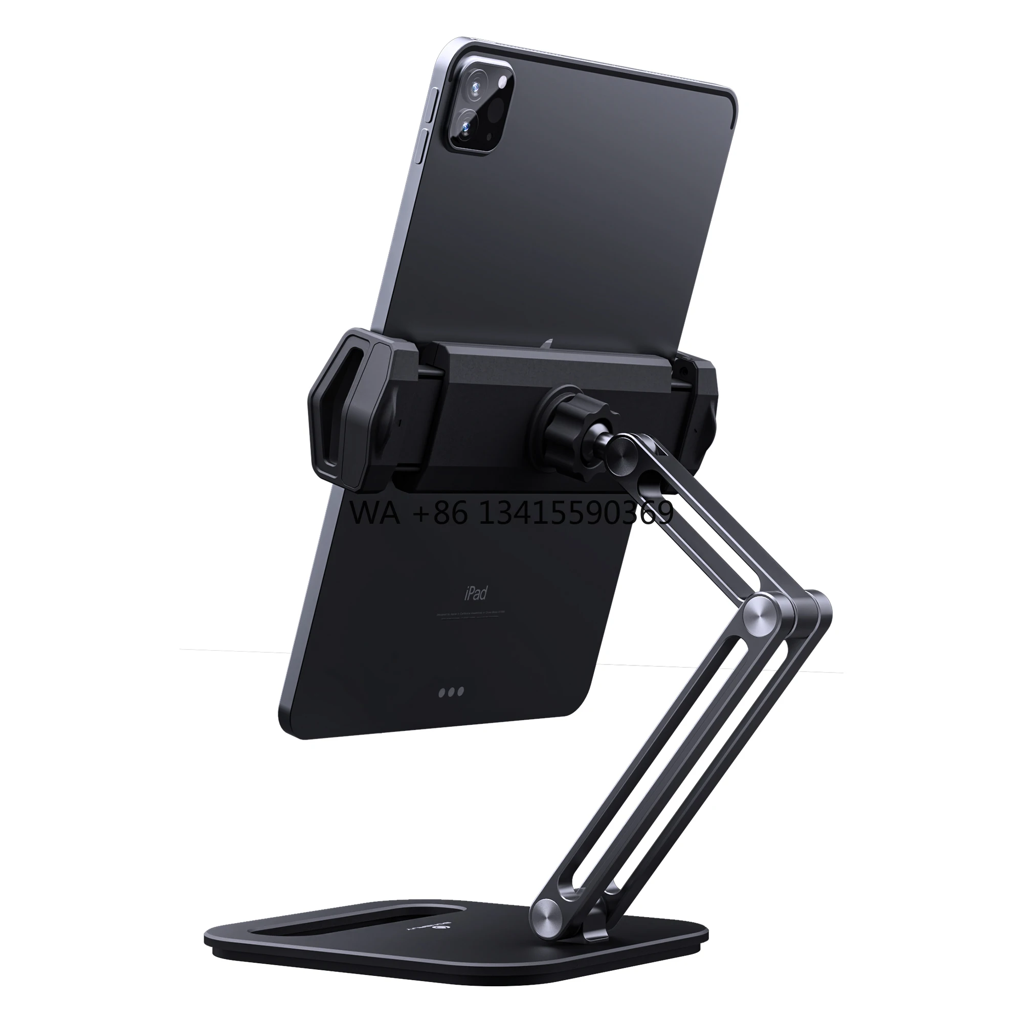 

Universal Double Arms Angle Adjustable Aluminium Folding Tablet Holder Stand