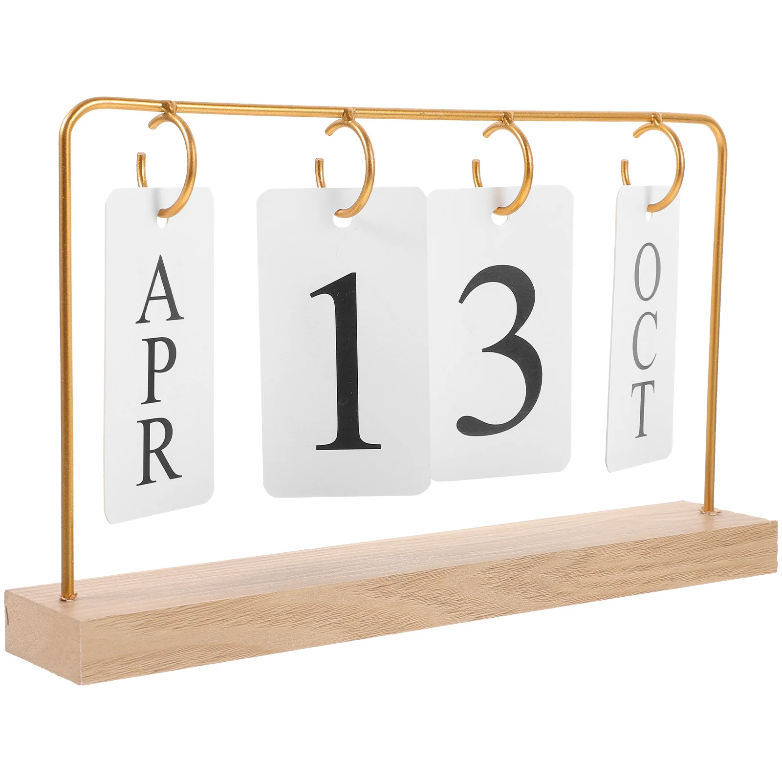 LALAFINA 2024 Calendar Desktop Planner Academic Schedule Large Digital Clock Iron Golden Decor for Desk Office Home