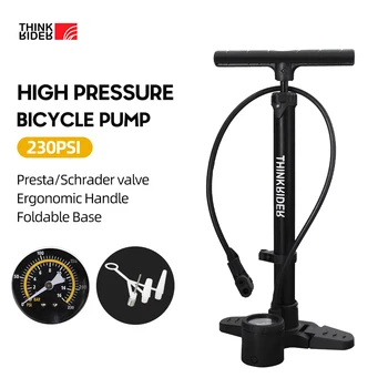 Pompa rowerowa ThinkRider 230PSI przenośna pompa rower ze stali nierdzewnej Schrader zawór Presta akcesoria do roweru szosowego i górskiego Inflator