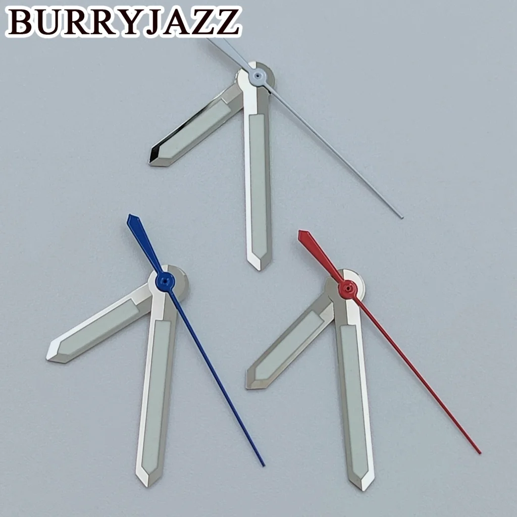 BURRYJAZZ NH35 NH36 NH38 7S26 7S36 4R35 4R36 Watch Hands Silver Red/Silver Blue/Silver Green/ Silver Yellow Hands Green Luminous