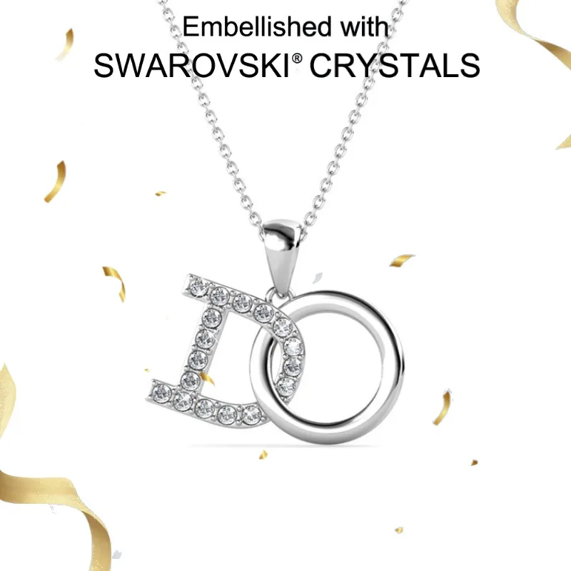 

Daisini Ожерелье с подвеской из стерлингового серебра 925 пробы с надписью D&O и кристаллами Сваровски для женщин и девочек в стиле хип-хоп, изысканные ювелирные изделия, подарок