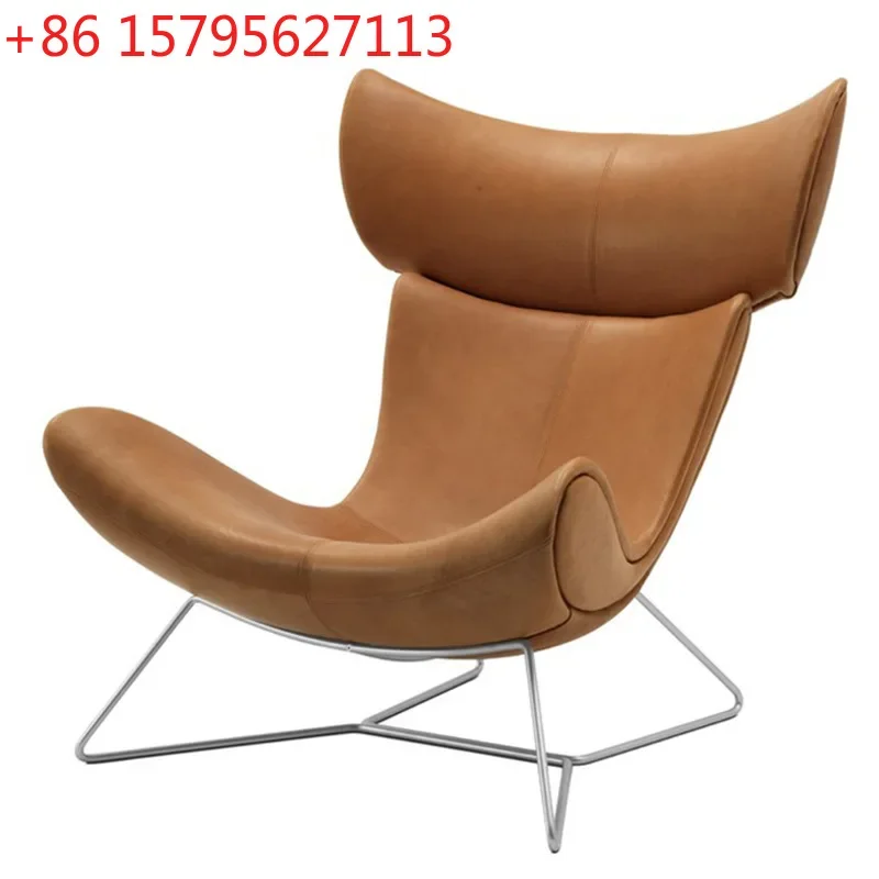 Nordic light luxury tiger chair living room model room single sofa Italian and simple cowhide sofa