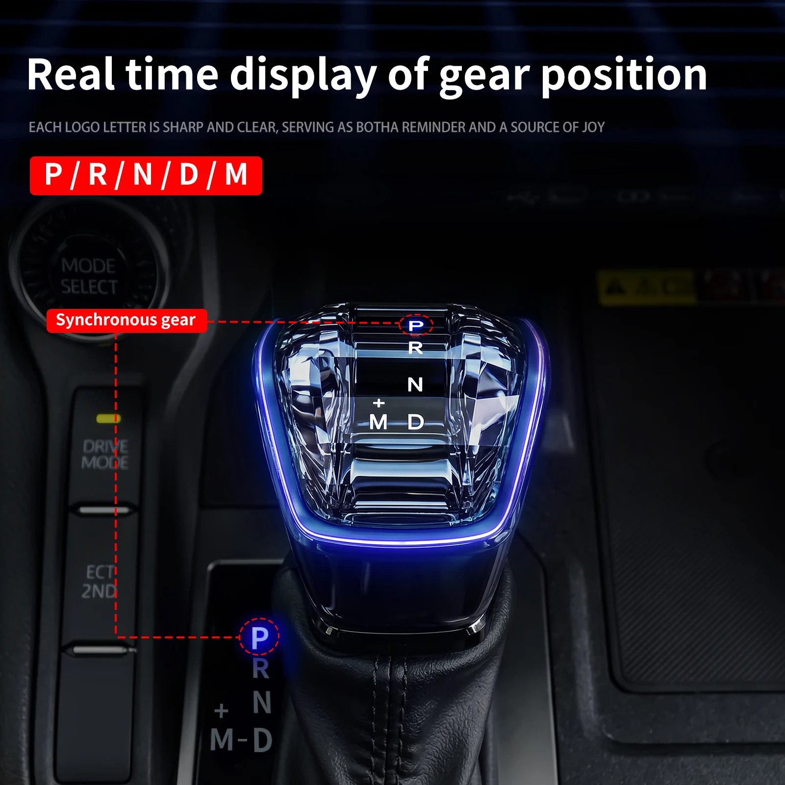 For Toyota Land Cruiser Prado LC250 LC300 2024-2027 Gear Shift Knob Ambient LED Light Interior Upgrade Modification Accessories