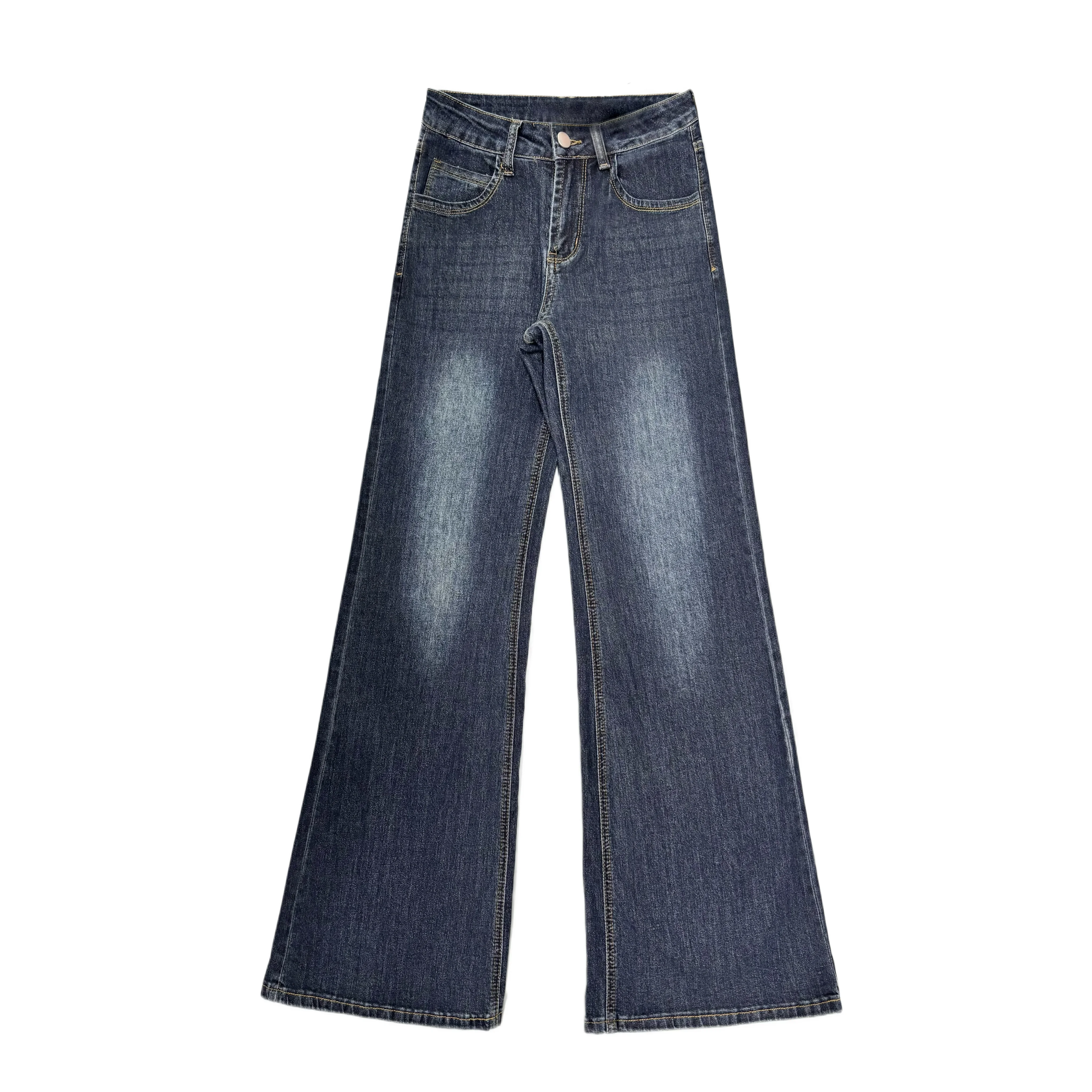 جينز منخفض الخصر، غير لاصق، فكرًا، متعدد الاستخدامات وميكرو بولد للسيدات، سروال تنظيف نحيف ونحيف (مطول)