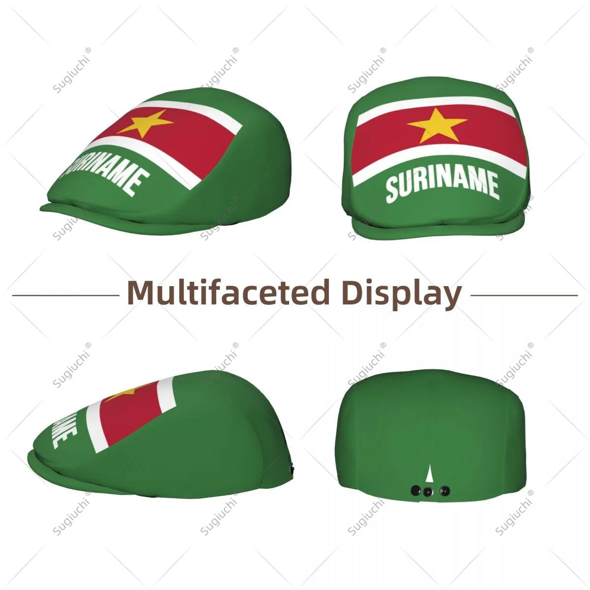 Forward cap Suriname Flag Men Women Flat Newsboy Driving Hat Cap Short Brim for Driving Daily visors hat