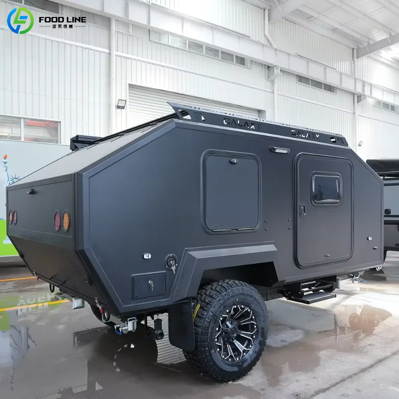 

Customized Portable Teardrop Camper Trailer with Compact Toilet & Sink Complete Mini Camping Caravan
