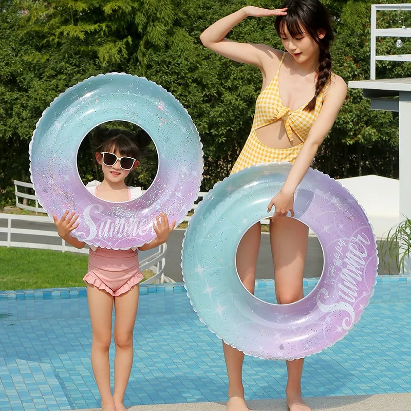 PVC Aufblasbare Spielzeuge Pailletten-Schwimmring Sommer Pool Strand Wasserparty Spielzeug Outdoor Aufblasbarer Schwimmring für Kinder und Erwachsene