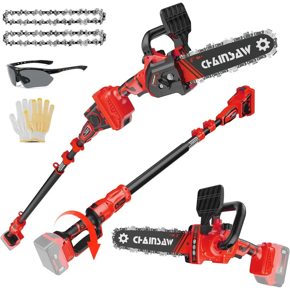 

2-in-1 Cordless Pole Saw, 8 Inch Brushless Pole Chainsaws Compatibility with Milwaukee 18V Battery(No Battery), 8 lb Lightweight