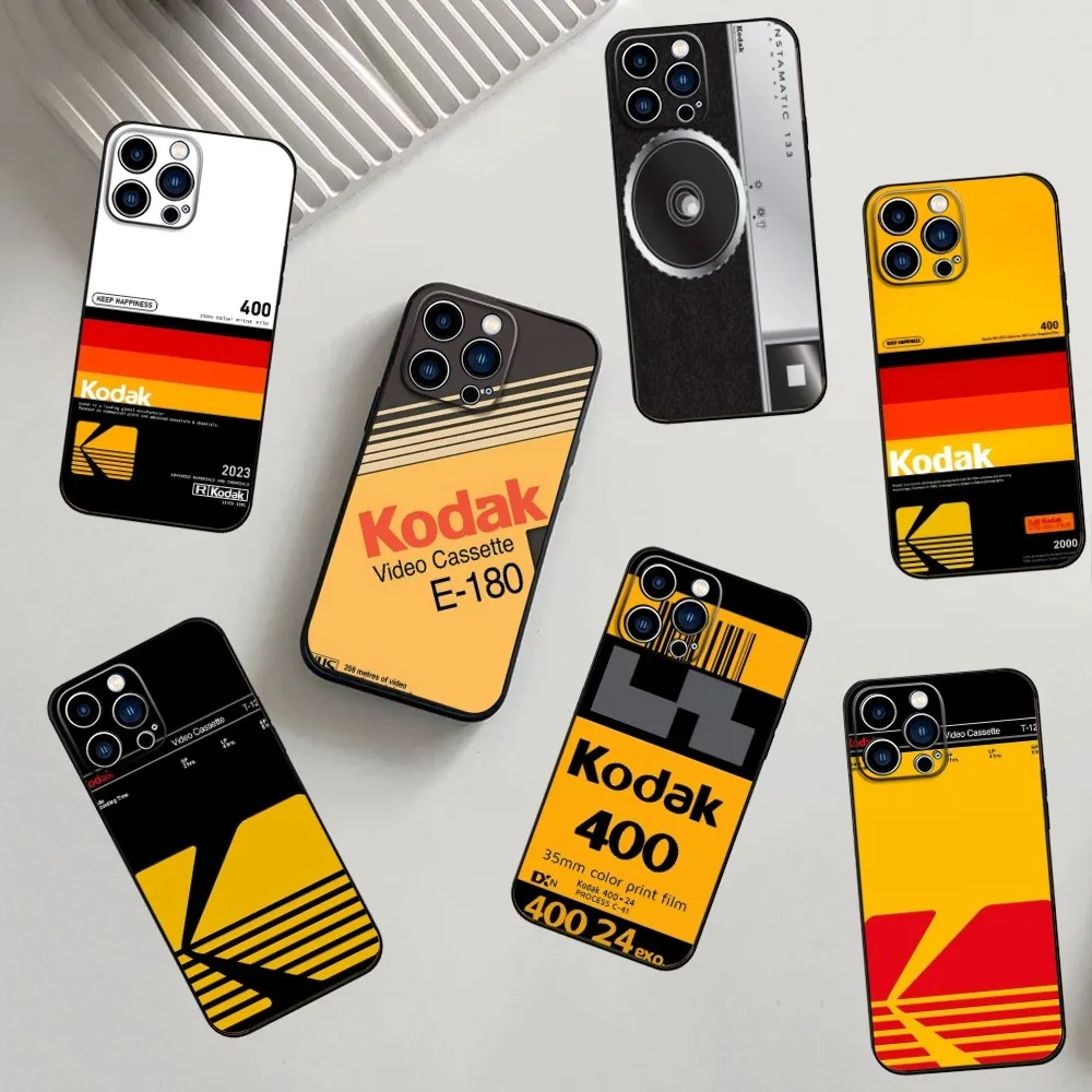 Film Camera K-Kodak Phone Case For iPhone 16,15,14,13,12,11,Pro,X,XS,Max,XR,Plus,Mini Soft Silicone Black Shockproof TPU