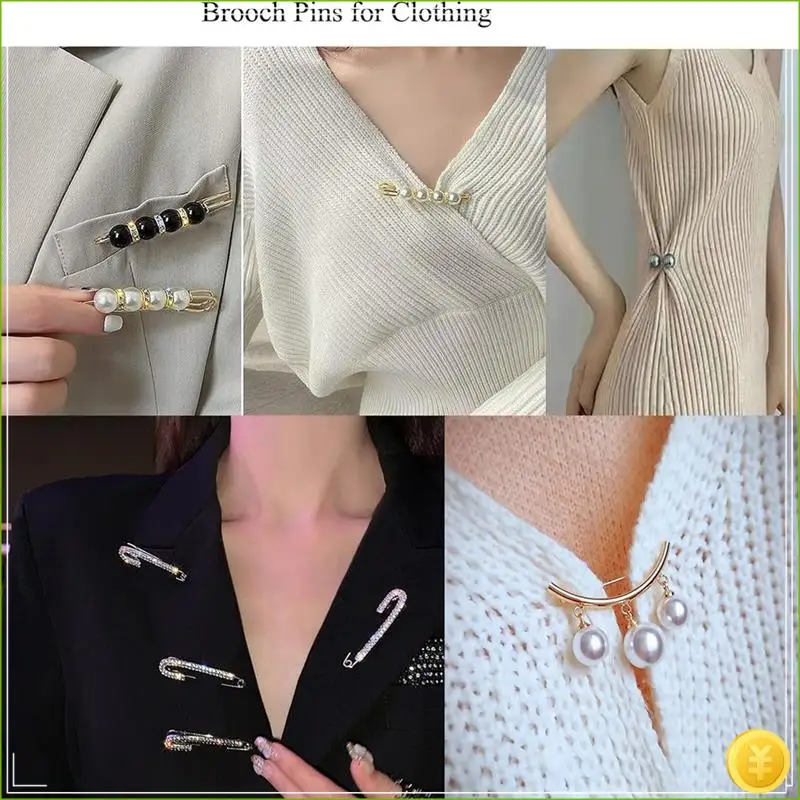 حجر الراين اللؤلؤ بروش دبابيس 96 قطعة دبابيس ودبابيس للنساء الذهب غير المرغوب فيه جورب دبابيس مجوهرات اكسسوارات