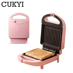 CUKYI Household Sandwich Maker Electric Breakfast Machine Waffle Maker Egg Cake Oven Mini Toaster Double-sided Heating 220V 650W