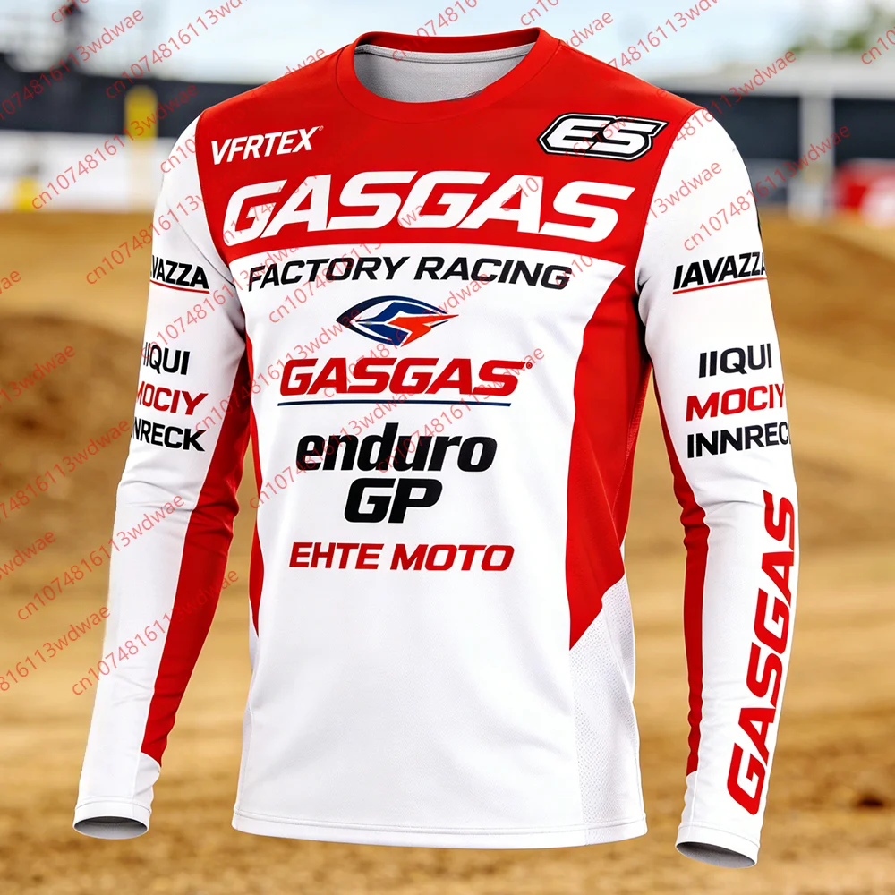 Maillot de Motocross Enduro GP GASGAS Factory Racing 2026 pour Homme – Séchage Rapide, Respirant, Manches Longues, Haut MX Tout-Terrain pour Coureur Enduro