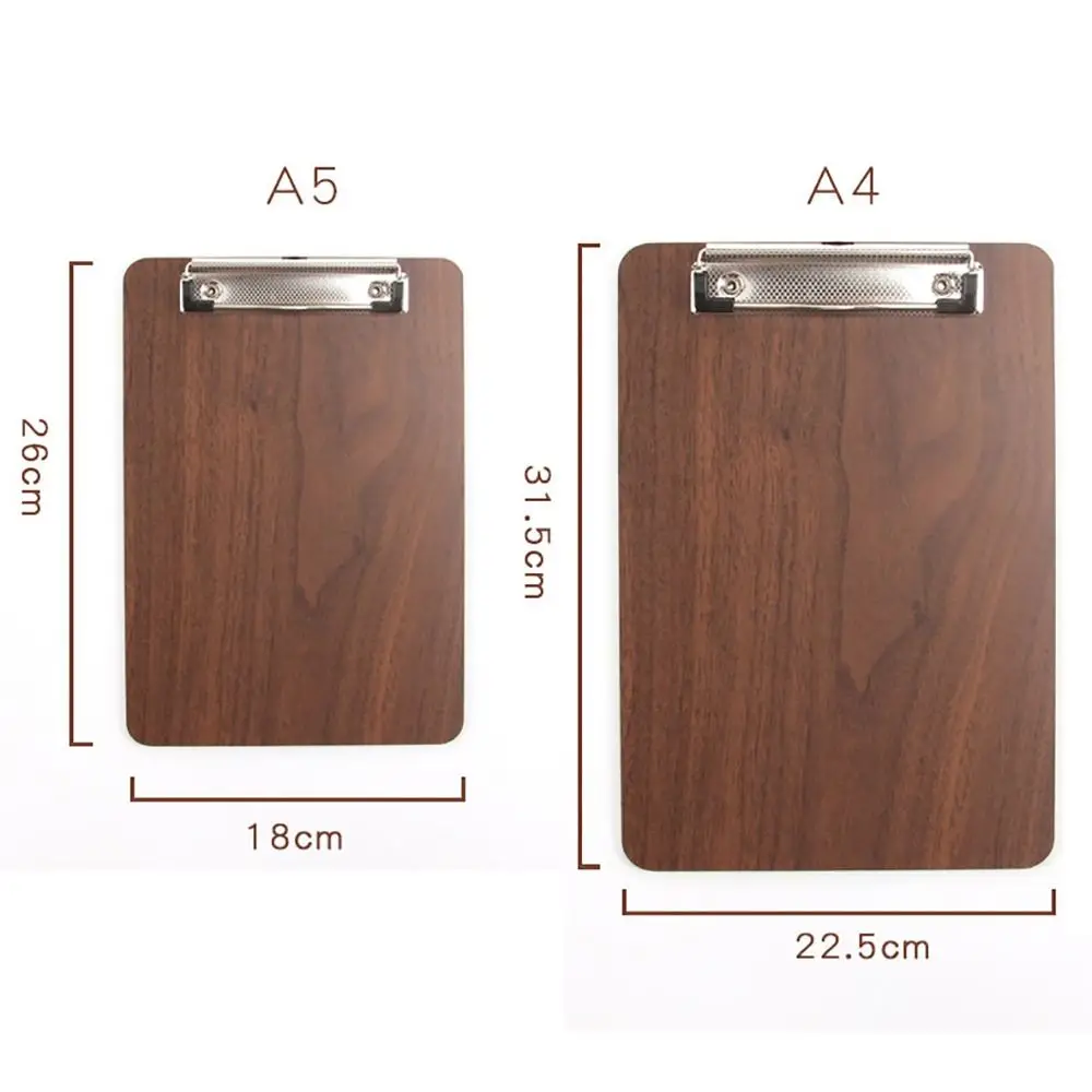 Hoge Kwaliteit Houten Bestand Map A4/A5 Hangbare Opslag Klembord Verdikte Menu Contract Klem Kantoor School