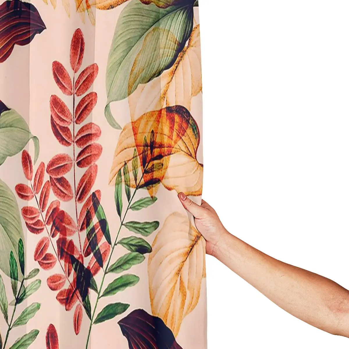 Tropical Rainforest Shower Curtain Bathroom Polyester Waterproof Bath Curtains with Hooks