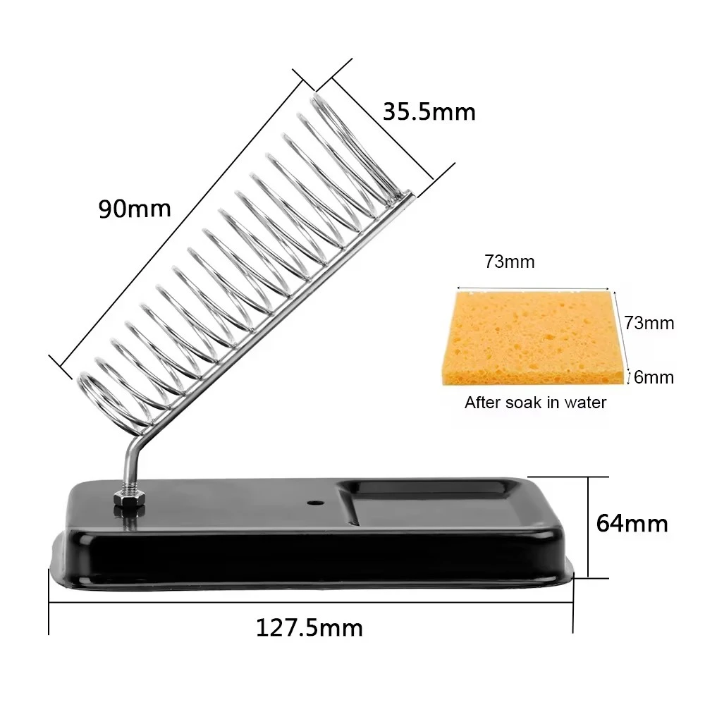 Electric Soldering Iron Stand Holder with Welding Cleaning Sponge Pads Generic High Temperature Resistance view 6