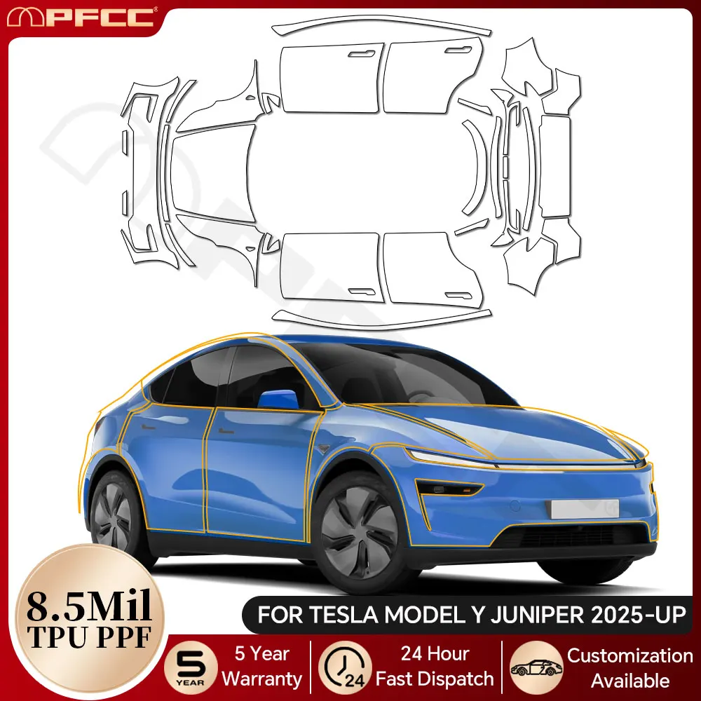 

For Tesla Model Y Juniper 2025 2026 TPU Paint Protection Film Car Body Anti-Scratch Pre-cut Clear PPF Resistant Car Accessories