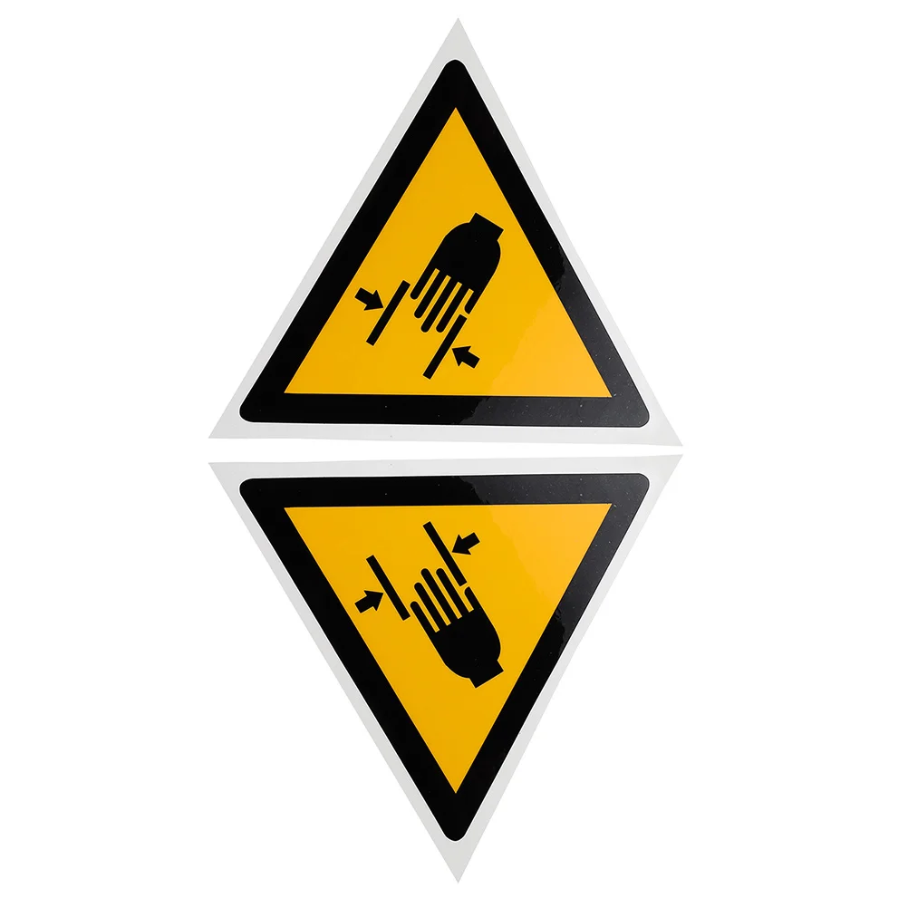 

2 pcs Crushing Sign Decals Safety Warning Labels Adhesive Hand Safety Decal Hand Crushing Equipment Stickers For Warehouse