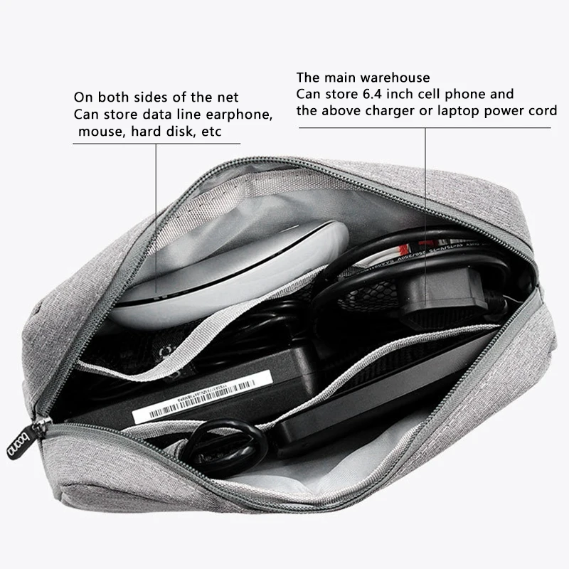 BOONA Portable Travel Storage Bag Multifunctional Storage Bag For Laptop Power Adapter Power Bank Data Cable Charger