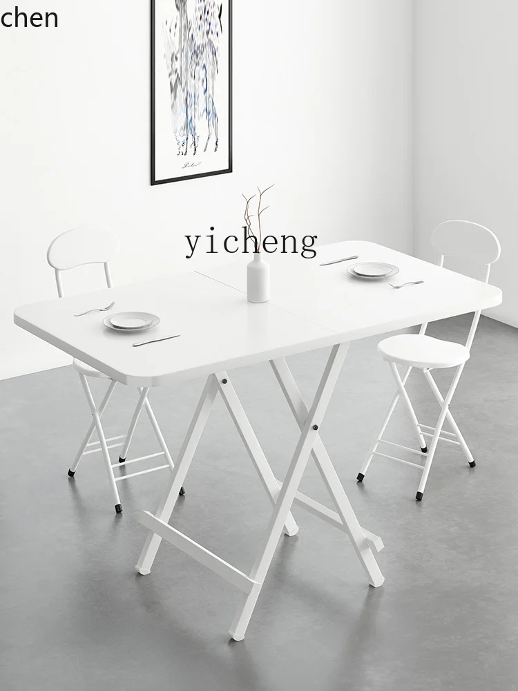 

DSA Folding Table Small Apartment Dining Table Black Household Conference Table