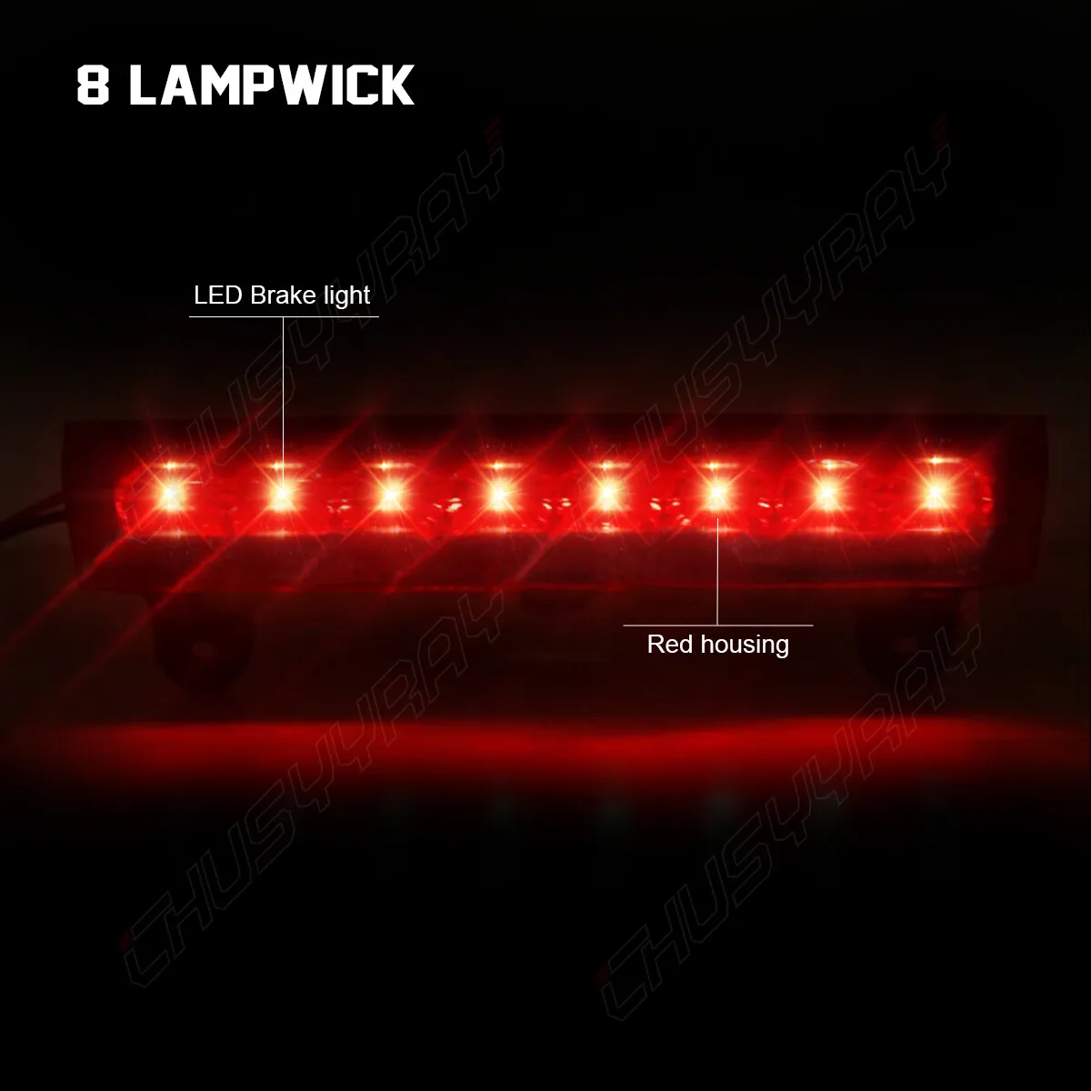 LED 3rd Brake Lamp 15571190 Direct Replacement Fits 00-06 Large Utility SUV High Mount Tail Stop Light Assembly Smoke/Red Lens