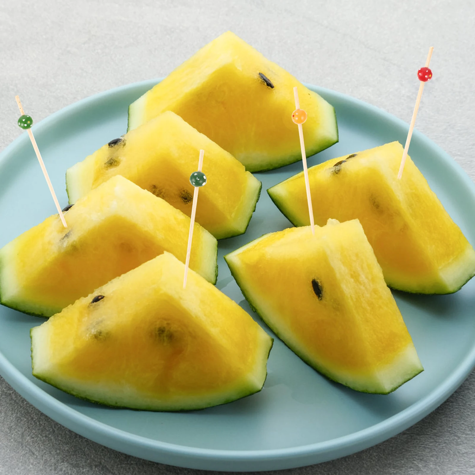 

100Pcs Disposable Cocktail Picks Bamboo Fruit Snack Sticks Party Supplies Food Picks Disposable Food Sticks Cocktail Stick