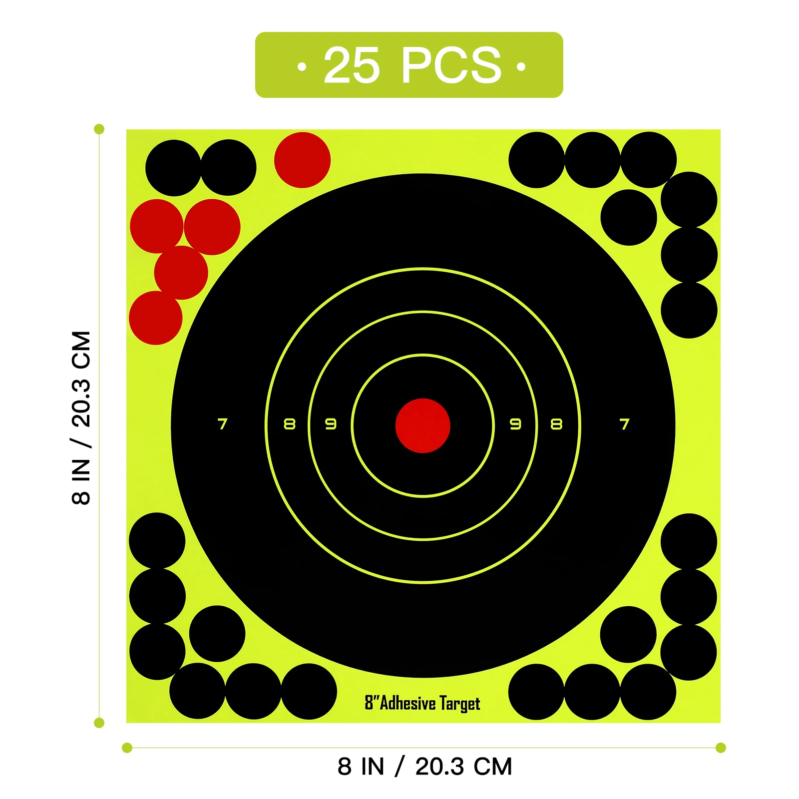 25 pcs Aiming Stickers Fluorescent Self-Adhesive Splatter Paper For Arrow Sports Practice Targets Round Replacement Spot