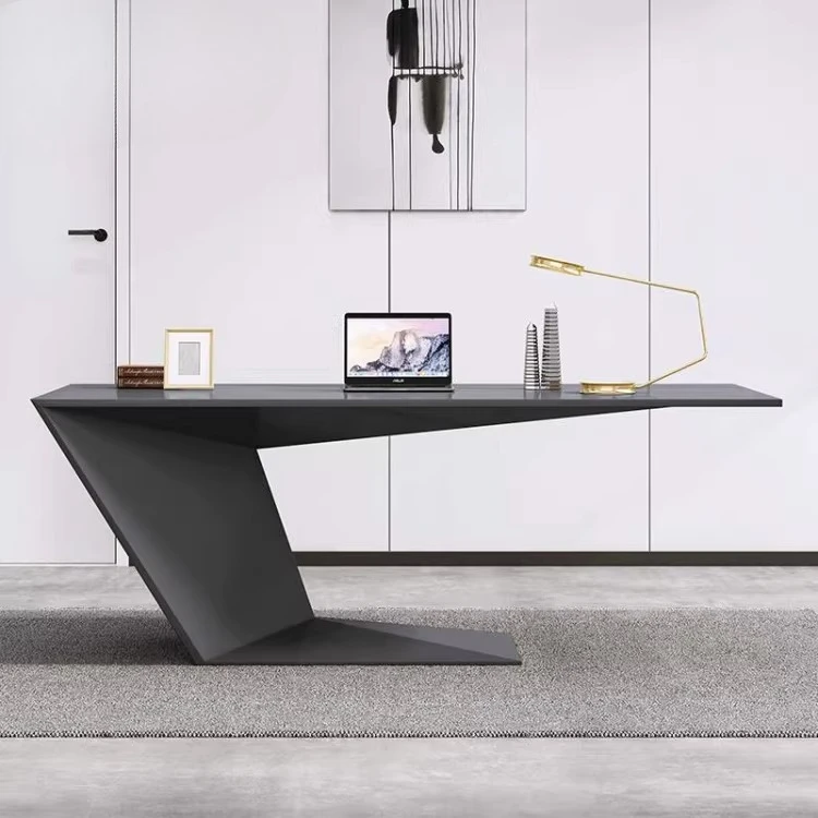 Nordic desk oak black special-shaped casual table semi-round conference table