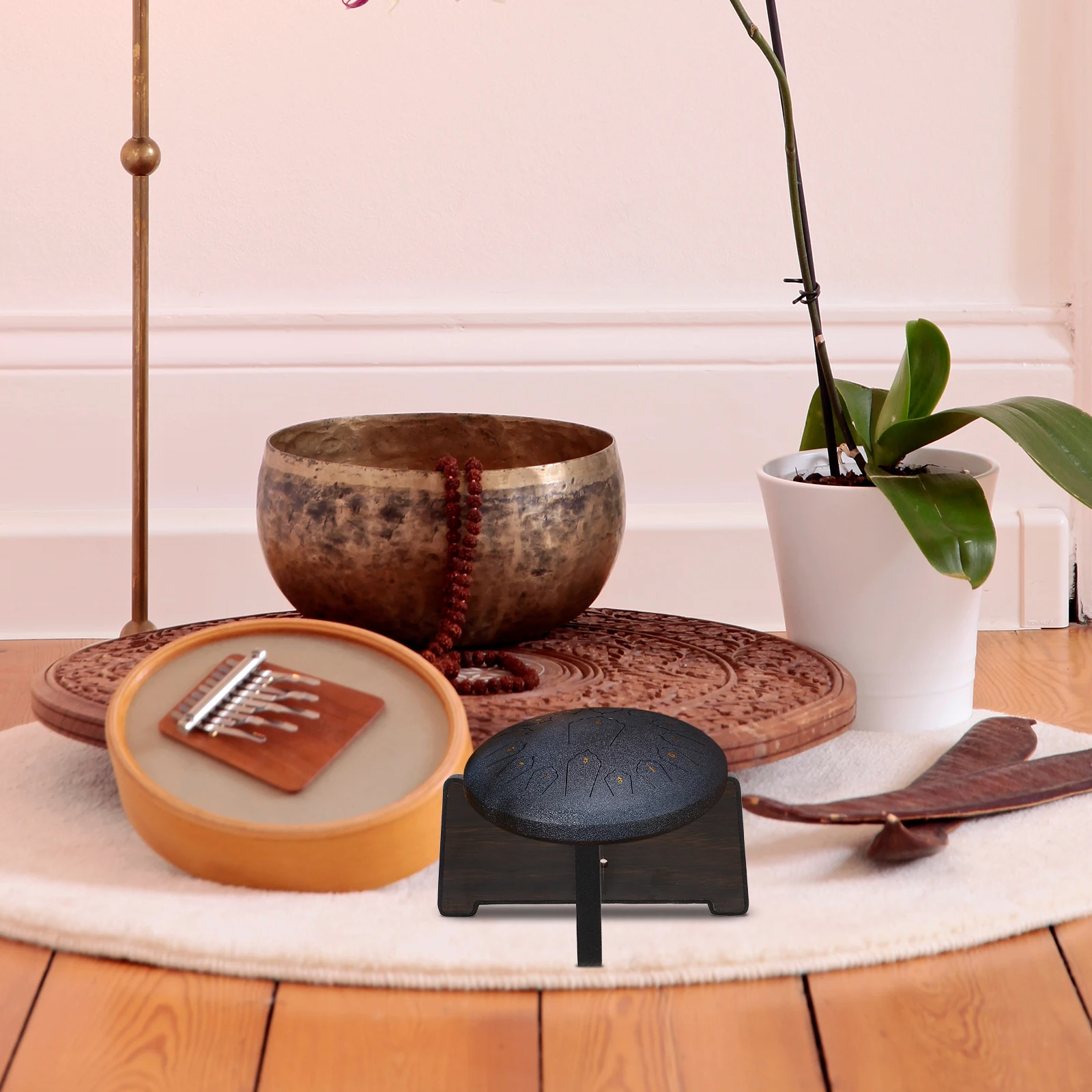 

Mini Ethereal Stand 8 Inch Rose Wood Handpan Holder Portable Drum Rack Drum Support Rack Display Percussion Stand
