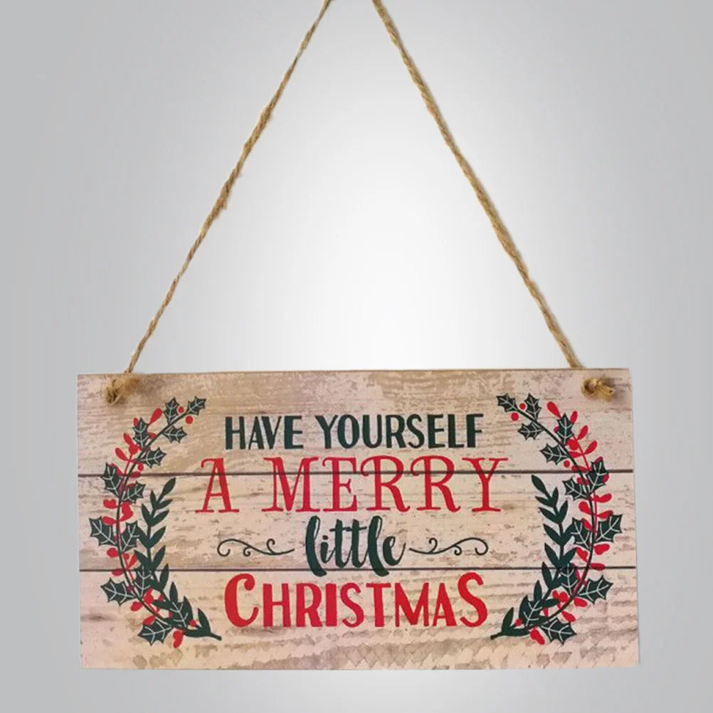 Christmas Hanging Ornament Door Decoration Mini Ornaments Garland Outdoor Wooden Sign