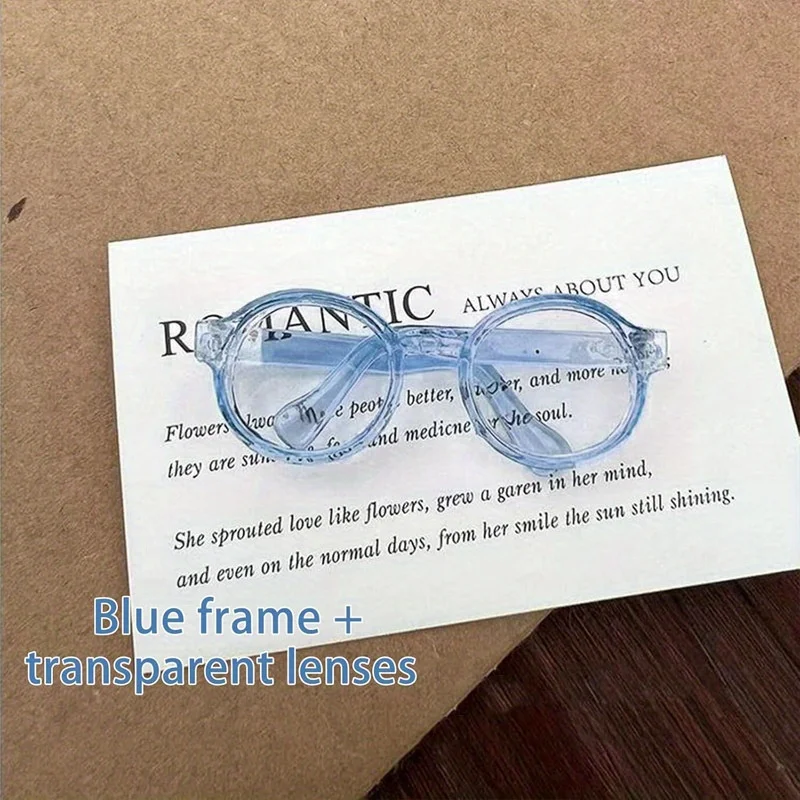Suitable for Labubu doll glasses 4-piece set, with transparent lenses suitable for doll clothing accessories (without dolls)