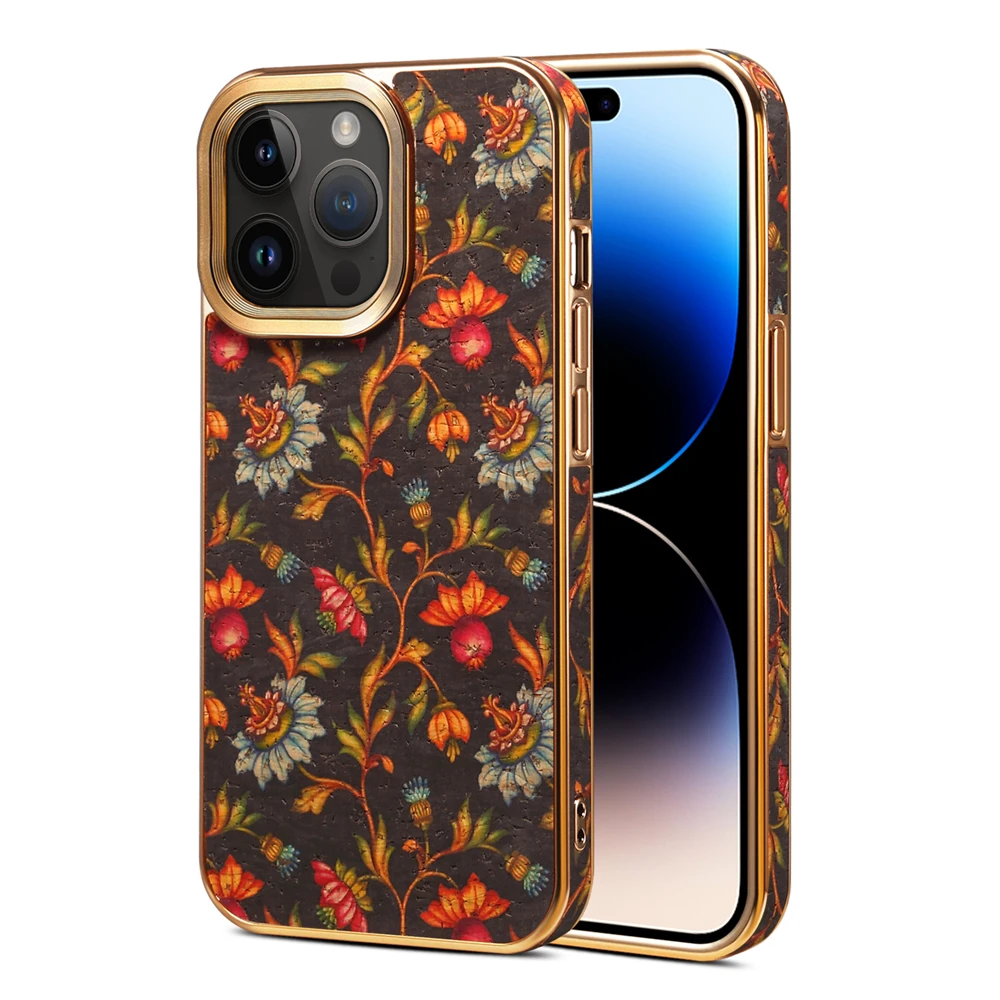 Luxury Plating Gold Glitter Cover for iphone 14 PRO MAX 12 13 PRO MAX Vintage Plaid Daisy Rose Flower Case for iphone 15 PRO MAX image 4