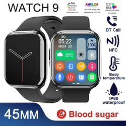 Reloj inteligente deportivo para hombre y mujer, pulsera con pantalla de temperatura corporal, NFC, Serie 8, Original, para Apple, novedad de 2024