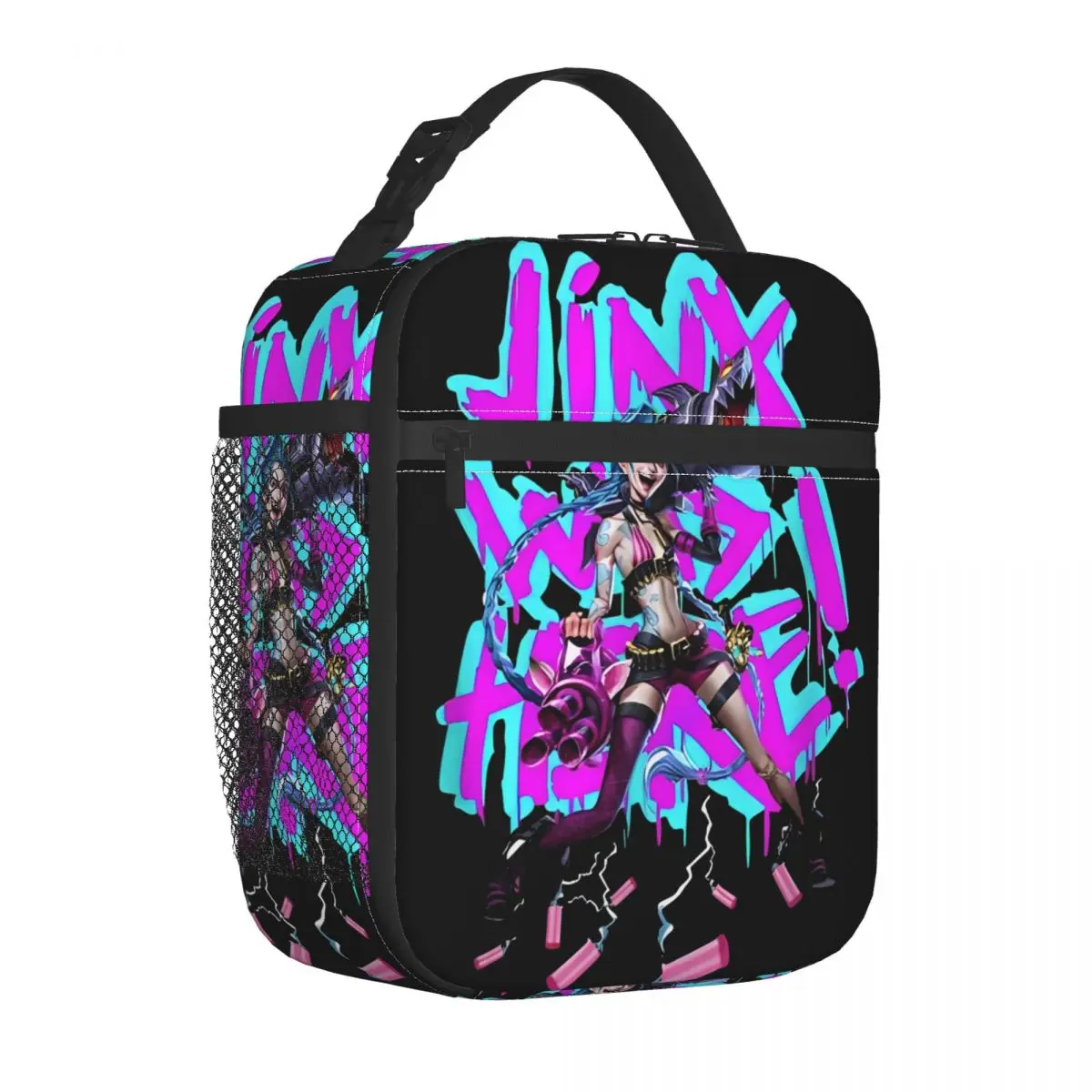 Jinx Were Here Arcane Jinx Game Thermal Insulated Lunch Bags for Travel Portable Bento Box Cooler Thermal Lunch Box