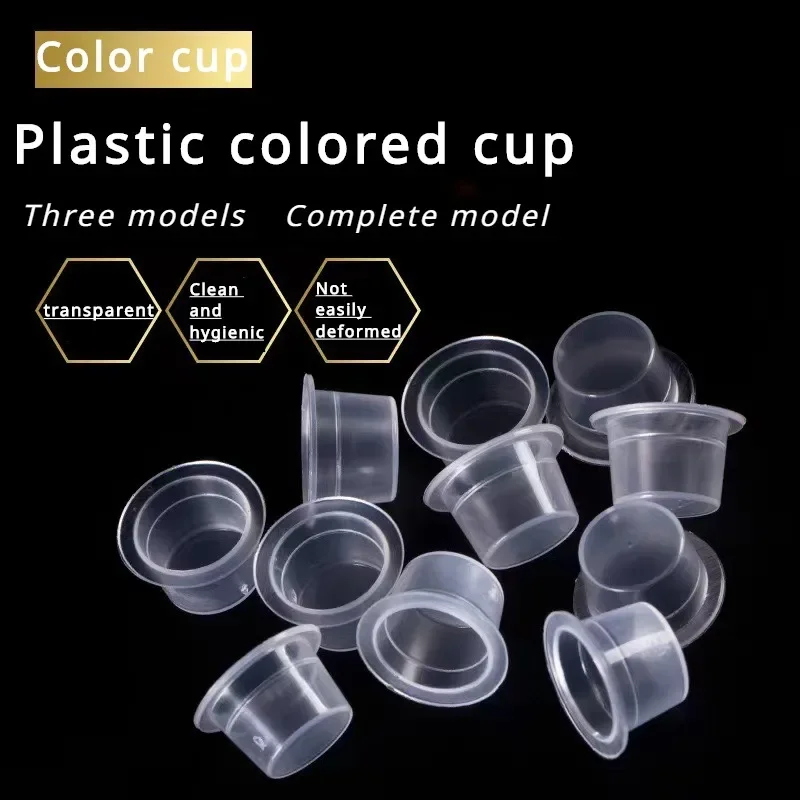 

100pcs S/M/L Disposable Plastic Tattoo Color Cup Makeup Permanent Pigment Transparent Color Tool Tattoo Accessory Tattoo Ink Cup