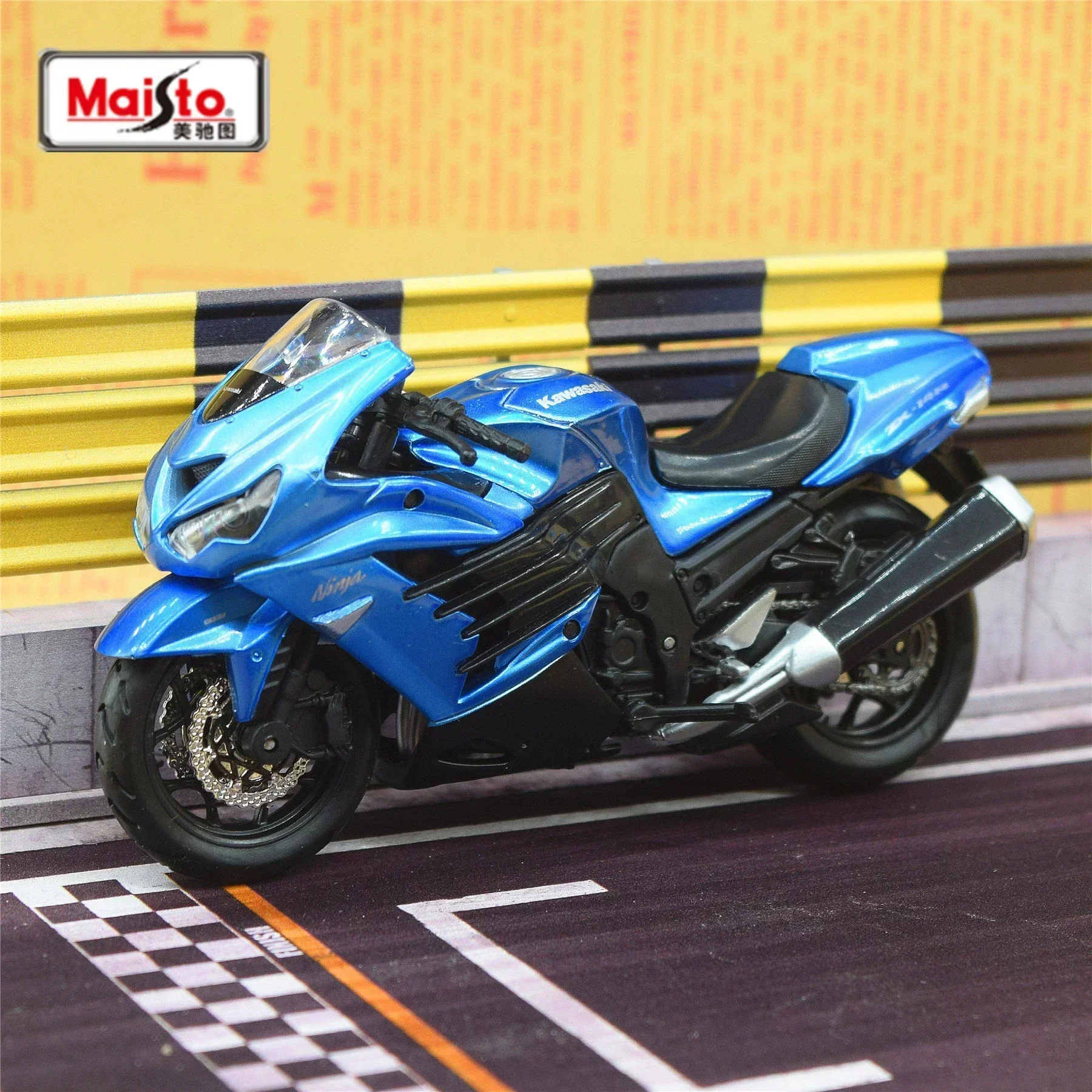 Maisto 1:18 kawasaki ninja ZX-14R liga esportes modelo de motocicleta diecast metal brinquedo corrida rua motocicleta modelo presentes das crianças