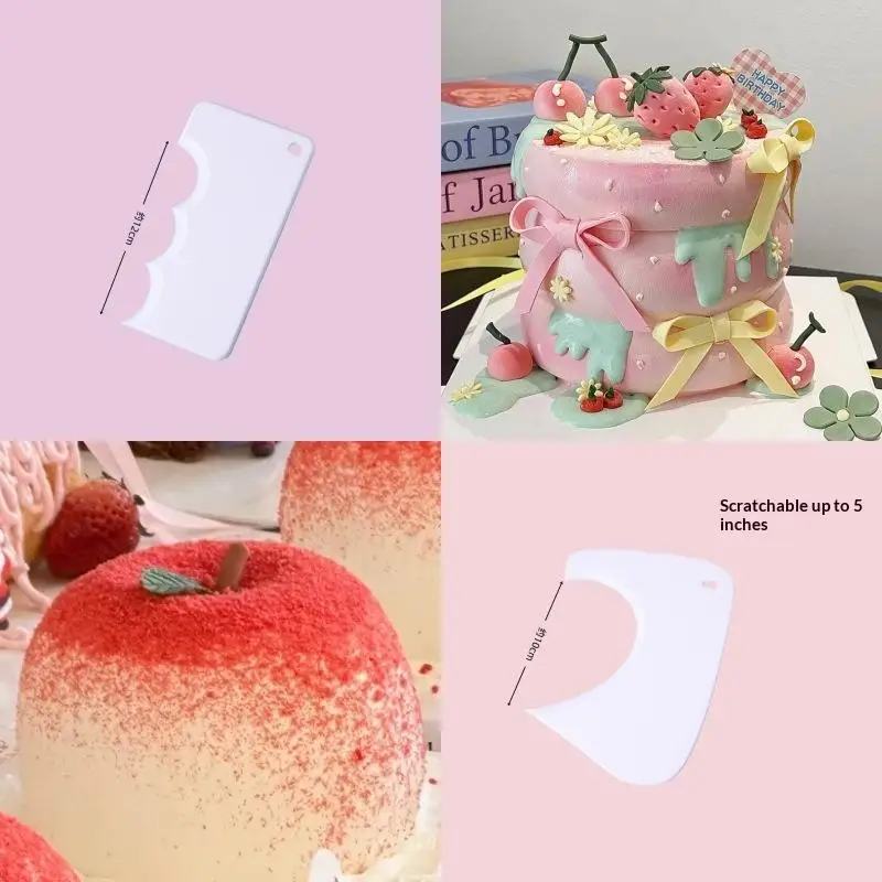 (BF06)Cake Scraper Smoother Adjustable Fondant Spatulas Cake Edge Smoother Cream Leveling Device Baking Tools Cake Pastry Spatul