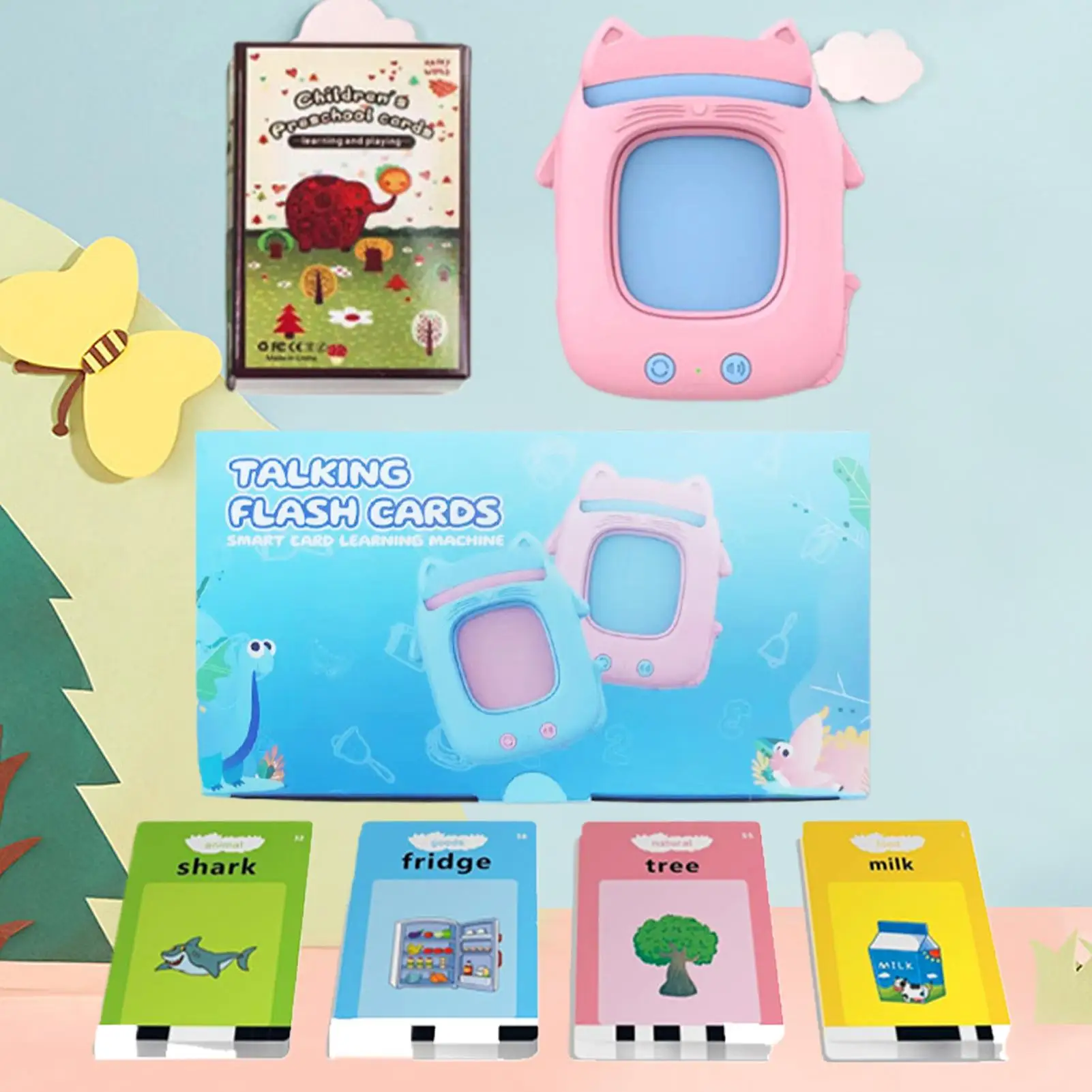 Flashcard parlanti con 224 parole visive Macchina per l'apprendimento per i più piccoli Giocattolo educativo precoce Regalo Scuola materna a casa