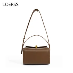 LOERSS Vintage Women borsa a tracolla in pelle bovina borsa a tracolla in pelle scamosciata borsa a tracolla Fashion Handbag Designer piccola borsa quadrata Casual borsa femminile