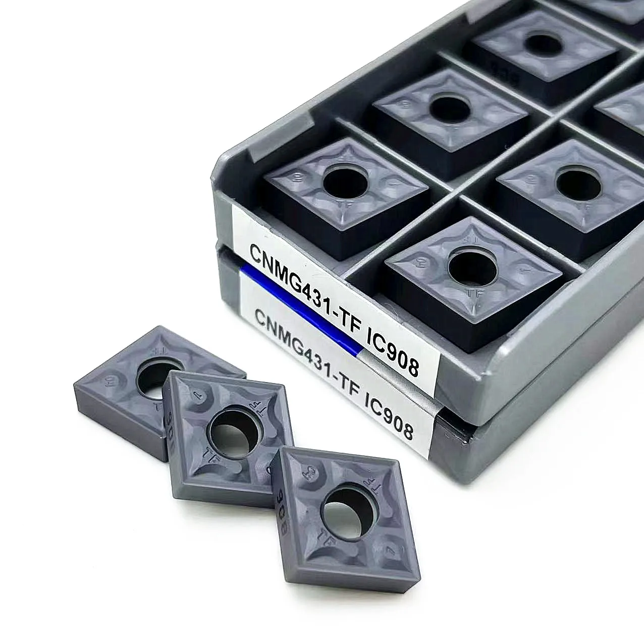 Herramientas de torneado externo interno, cortador de torno de inserción de carburo CNMG120404 TF IC907 CNMG120408 TF IC907, 10 piezas