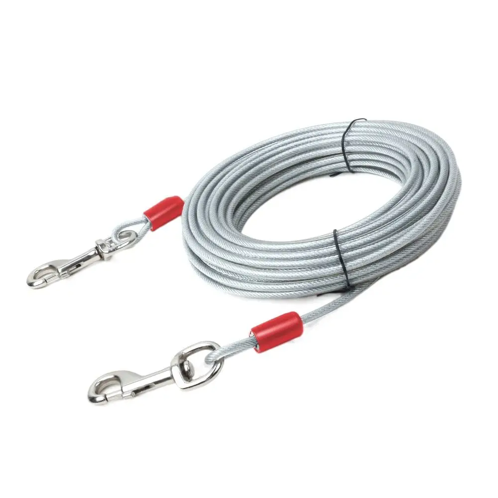 

3/5/10 Meter Dog Tie Out Cable Dual End Snap Hooks Heavy Duty Pet Cable Leash Steel Wire Durable Dog Outdoor Supplies