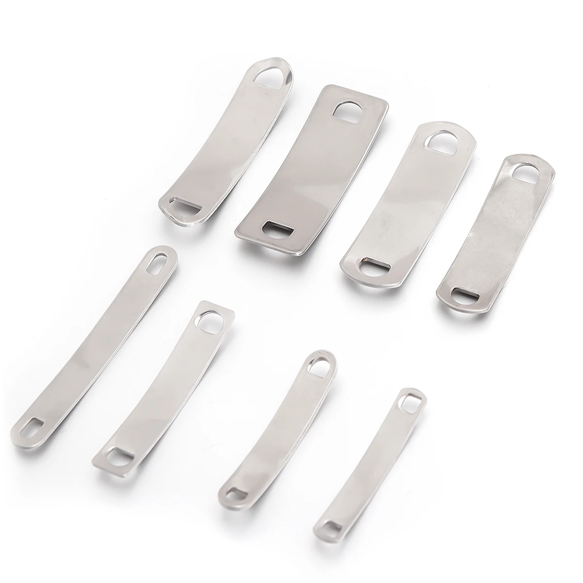 10 Stück/Set Edelstahl-Verbindungsverschlüsse Blanko-Platten Handpräge-Etiketten für Halsketten Armbänder Schmuckherstellung Großhandel – Detail 5